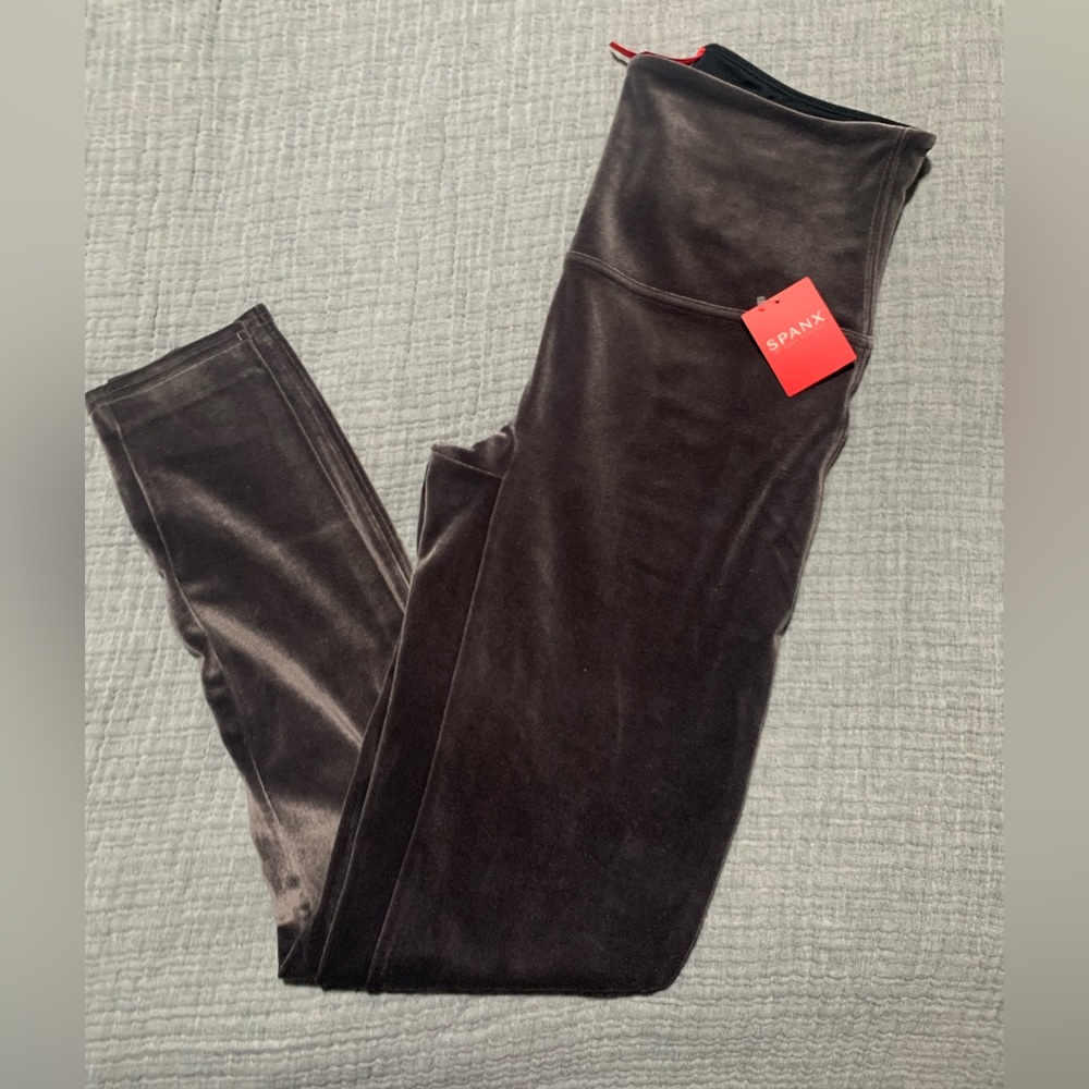 Gray velvet Spanx leggings size XL
